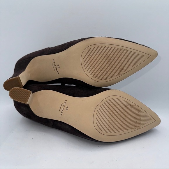 COLE HAAN VESTRY POINTED TOE SUEDE HEEL ANKLE BOOT SZ 8 CLR DK CHOCOLATE BROWN - Picture 6 of 8